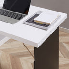 Wall Mounted Foldable Desk with a Blackboard, Fold Out Convertible Floating Desk with Shelves, White