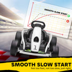 24V Electric Go Kart for Kids, Drift Ride-On Racing Go Kart with 2 Speeds, for Boys Girls Aged 8-12 Years Old, White