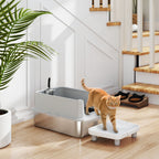 Extra Large Stainless Steel Cat Litter Box with Scoop & Pad, Anti-Urine Leakage, Easy Cleaning, Non-Sticky