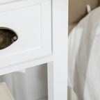 2-Tier Nightstand, Side Table with Drawer and Shelf for Living Room or Bedroom, Set of 2, White