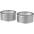 Set of 2 Raised Garden Bed, Metal Planter Box with Safety Edging, Easy-to-assemble Stock Tank 3'x3'x1.4' Silver