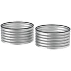 Set of 2 Raised Garden Bed, Metal Planter Box with Safety Edging, Easy-to-assemble Stock Tank 3'x3'x1.4' Silver