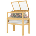 Raised Garden Bed with Mini Greenhouse, Elevated Planter Box with Legs and Bed Liner for Flowers, Vegetables