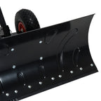Snow Shovel Rolling Pusher with 29" Blade, 10" Wheels & Angle-Adjustable Handle, Black