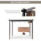10' x 10' Outdoor Pergola Aluminum Gazebo w/ Retractable Canopy for Patio, Backyard, Party, Brown