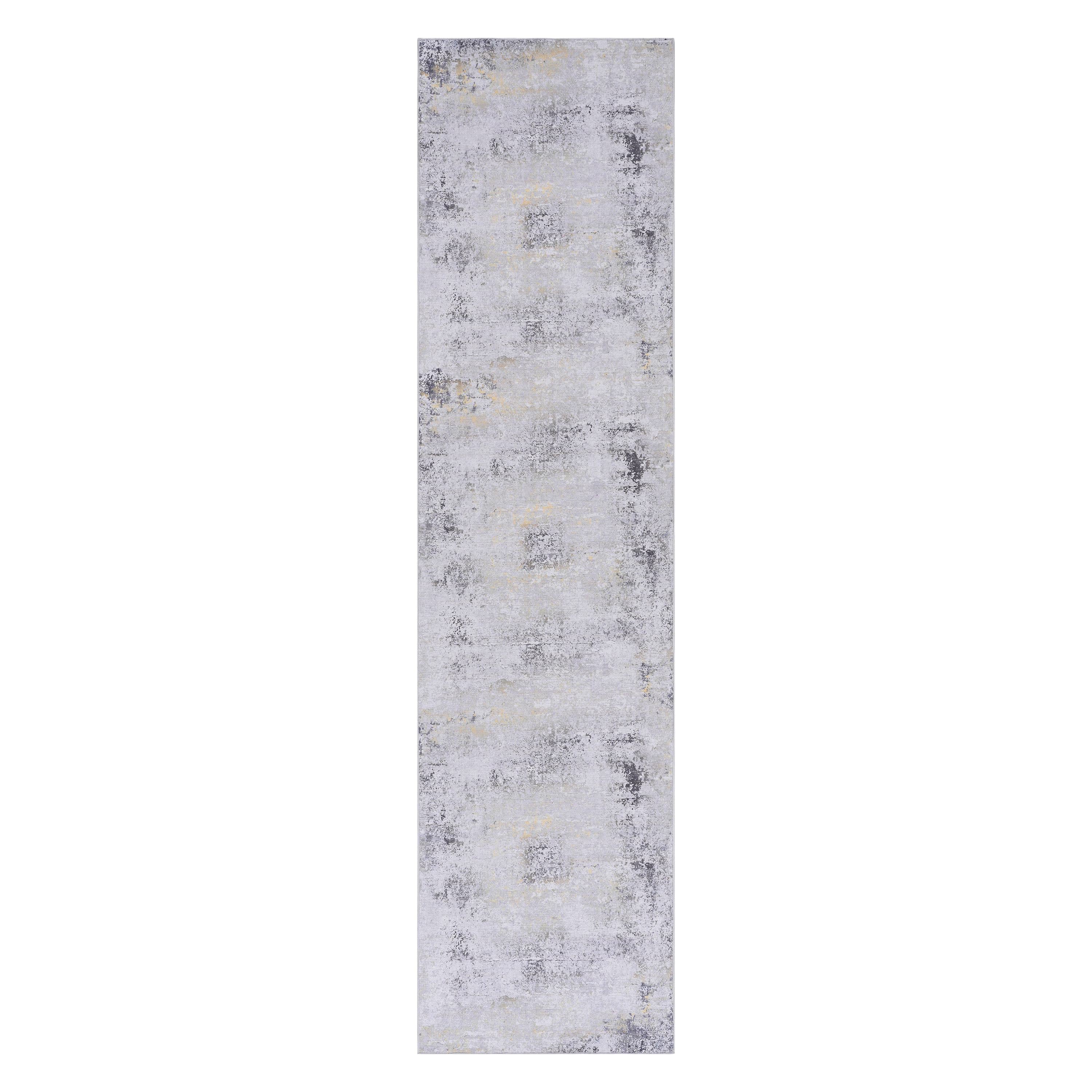 2x10 Non-Slip Machine Washable Area Rug with Low-Pile, Non-Shedding Kid and Pet Friendly Carpet, 30" L x 120" W x 0.15" H, Gray