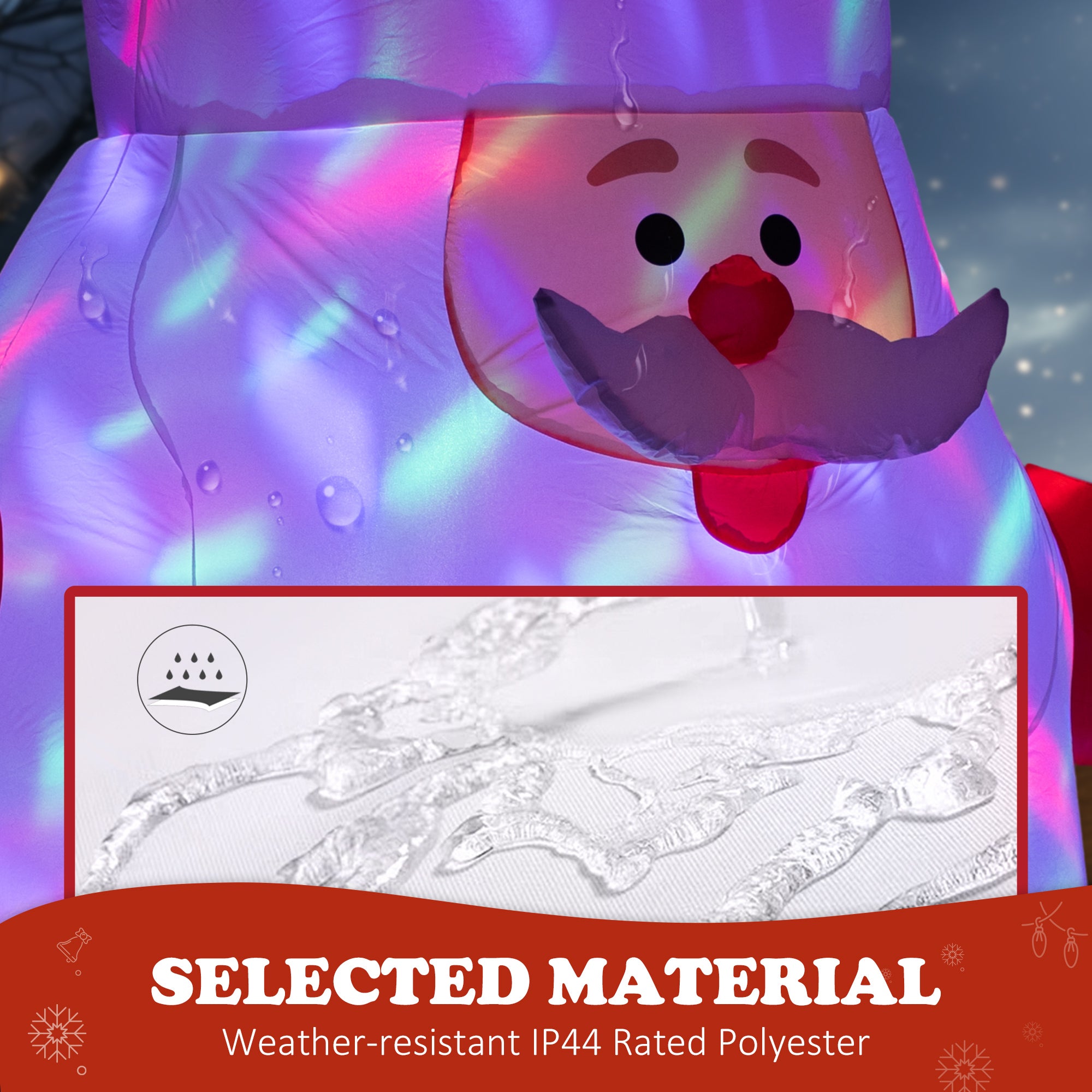6' Blow-Up Outdoor Yard Display, Inflatable Christmas Santa Claus with Rotating Magic Ball Light for Garden Party