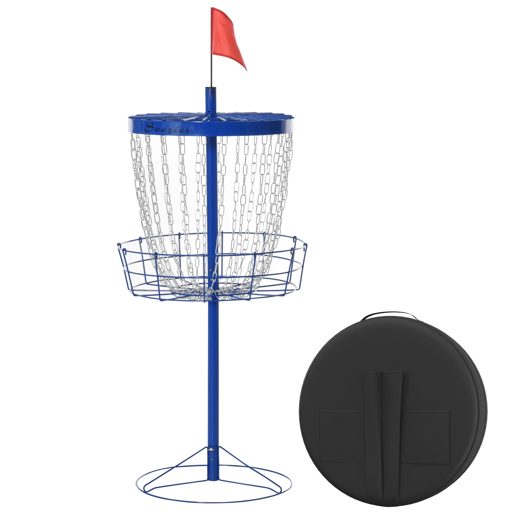 Portable Disc Golf Basket Target with 24-Chain, Travel Bag, Dark Blue
