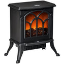Electric Fireplace Heater, Freestanding Fireplace Stove with Realistic Logs and Flame Effect, 750W/1500W, Black
