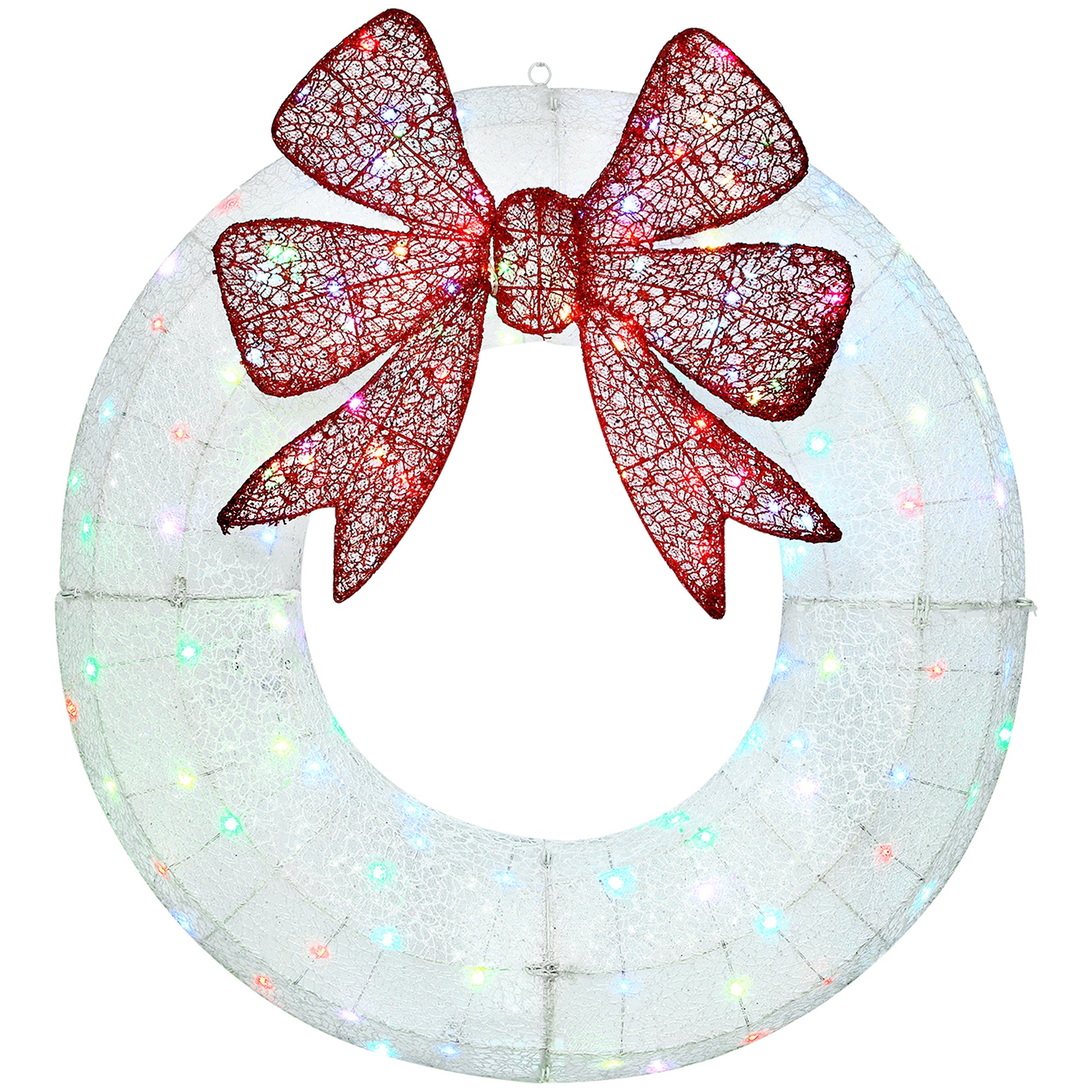 36 Inch Lighted Wreath Decoration with Dual Color LED, Christmas Wreath with Daily Timer, Remote for Indoor Outdoor