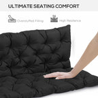 59" x 38" Tufted Bench Cushion for Outdoor Furniture, 3-Seater Replacement for Swing Chair, Patio Sofa/Couch, Black
