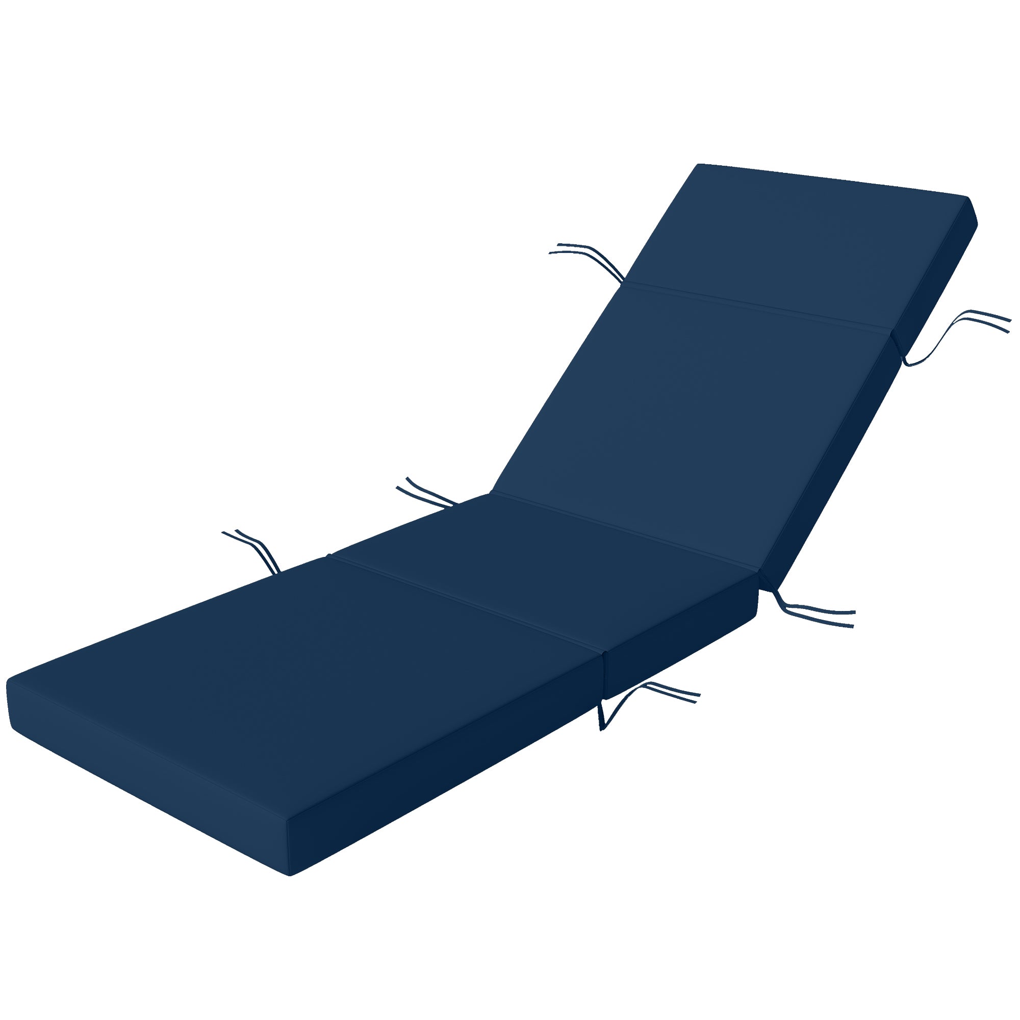 Chaise Lounge Cushion, 4" Thick Outdoor Lounge Chair Cushions with Ties for Patio, 26" x 80", Navy Blue