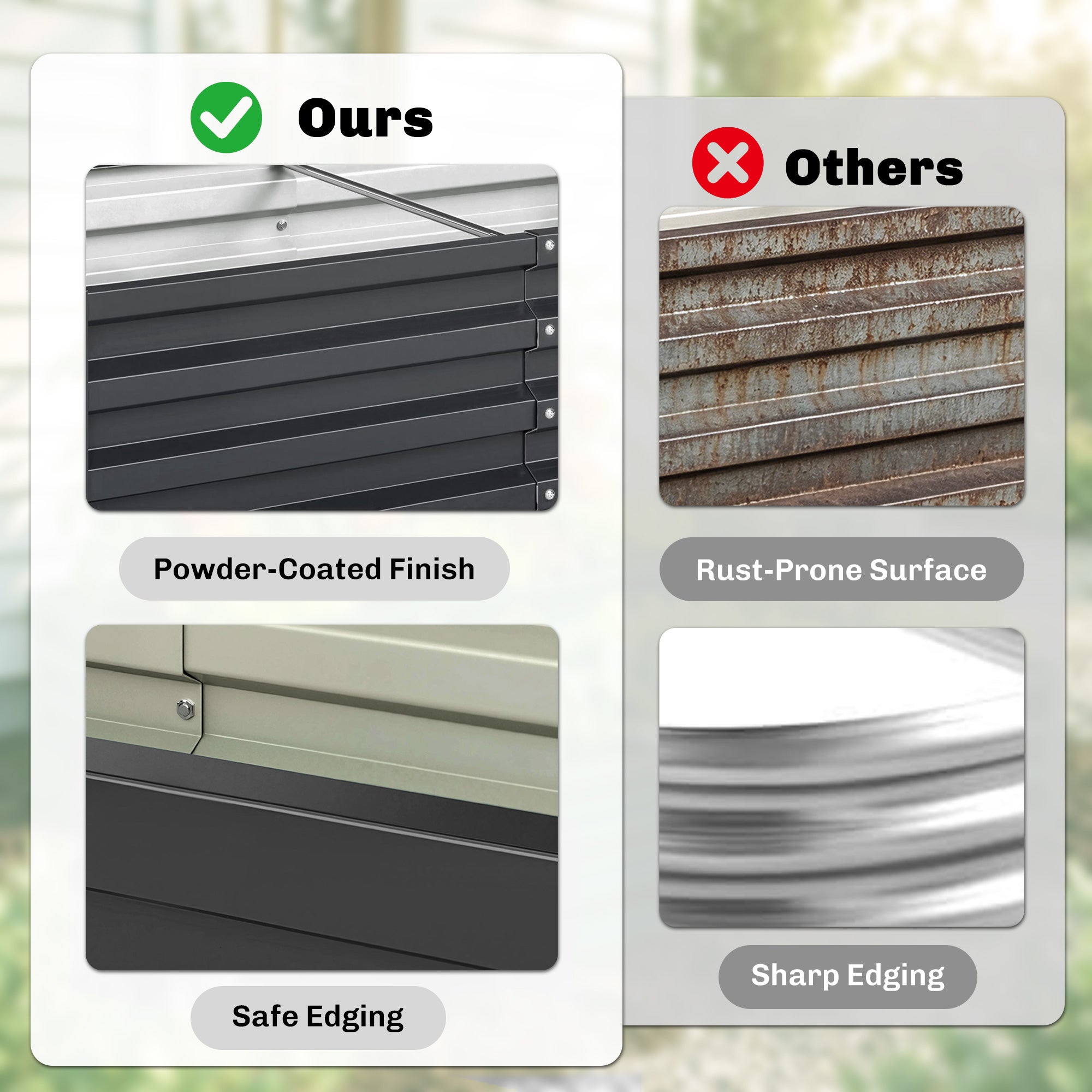 Galvanized Raised Garden Bed, 4' x 2' x 1' Metal Planter Box, for Growing Vegetables, Flowers, Herbs, Succulents, Gray