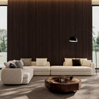4-Pack Wood Slat Acoustic Wall Panels with MDF & High-Density Polyester, Fluted Cladding for Wall or Ceiling, 45.5" L x 23.5" W x 1" H, Walnut