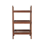3-Tier Storage Shelf with Ladder-Style Shoe Rack, Waterproof Ladder Shelf with Easy-Clean Finish, 17.5″ L x 12.5″ W x 31.5″ H, Walnut