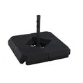 Umbrella Stand Fitting 2" Poles and Steel Base with 4 Fillable Plastic Weights, 4 Gal. Capacity Each - Black