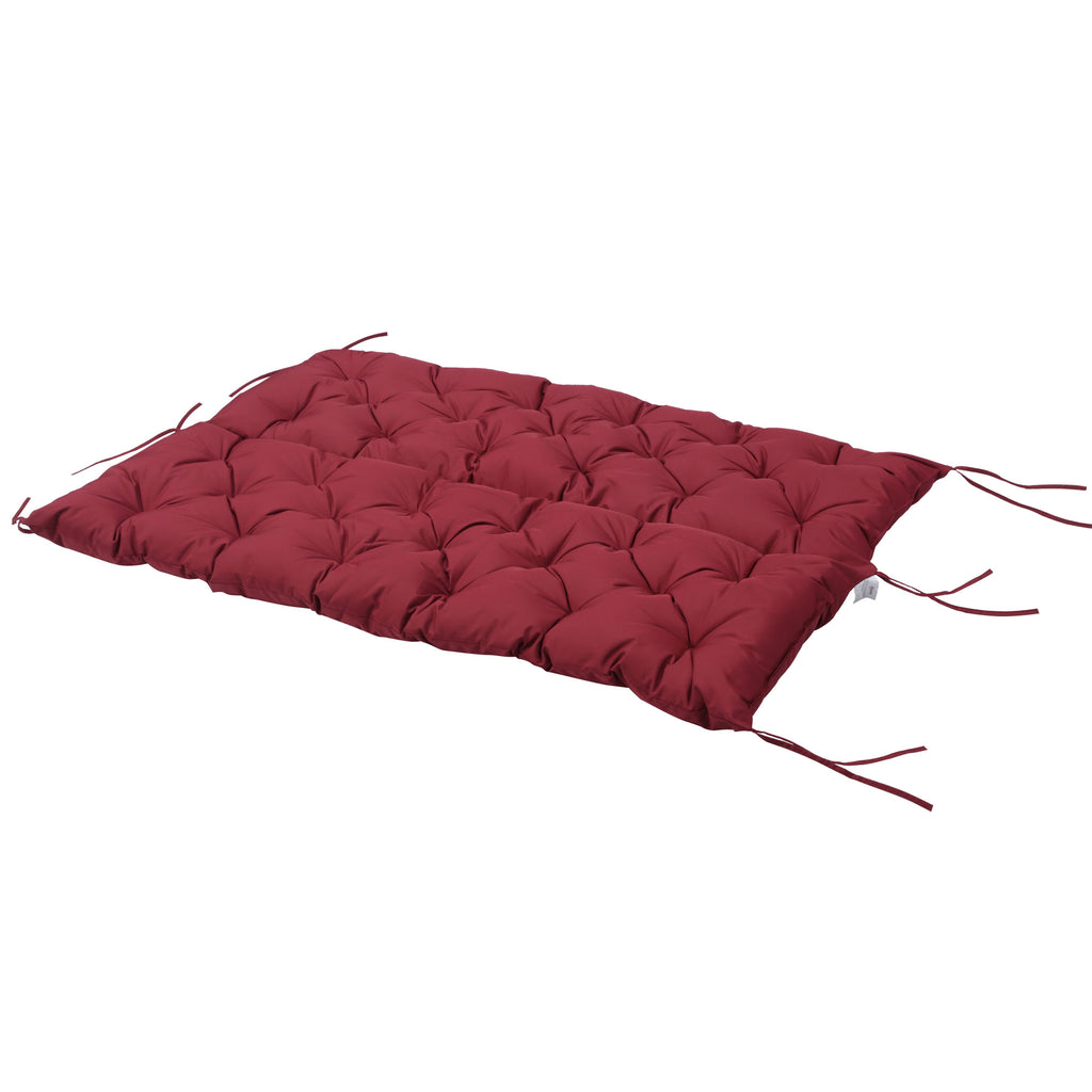 59" x 38" Tufted Bench Cushion for Outdoor Furniture, 3-Seater Replacement for Swing Chair, Patio Sofa/Couch, Wine Red
