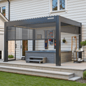 POWER+ PRO Gen 2 Motorized Pergola 10' x 10' Gray 6063-T5 Aluminum, 450.0 lb, Motorized Louvers
