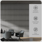 24"x24" Wood Panels for Wall, 4 Pack Acoustic Panels, Sound Absorbing Slat Wall For Interior Wall Decor, Home, Gray