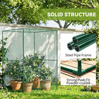 Walk-in Crop Cage, Plant Protectors from Animals with Roll Up Zippered Door, 3.9' x 3.9' x 5.9', Dark Green