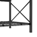 Raised Garden Bed with Legs and Cover, Metal Elevated Planter Box with Bottom Shelf and Liner for Vegetables, Black