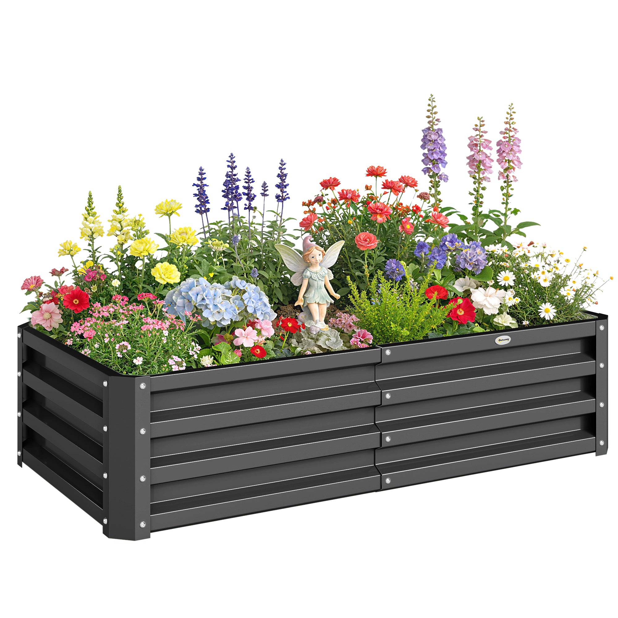 Galvanized Raised Garden Bed, 4' x 2' x 1' Metal Planter Box, for Growing Vegetables, Flowers, Herbs, Succulents, Gray