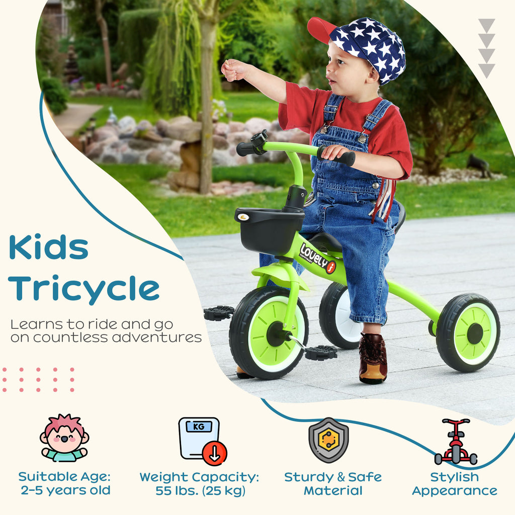 Tricycle for Kids Age 2-5, Toddler Bike for Children, Green