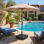 Patio Umbrella Base Outdoor Umbrella Stand with Wheels for 1.5"/1.9" Poles