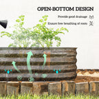 4.9' x 2' x 1' Galvanized Raised Garden Bed Kit, Metal Planter Box with Safety Edging, Dark Gray
