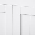 Kitchen Buffet Hutch Cabinet, Freestanding Kitchen Pantry Storage Cabinet Cupboard with Framed Glass Door, Drawer and Microwave Space, White