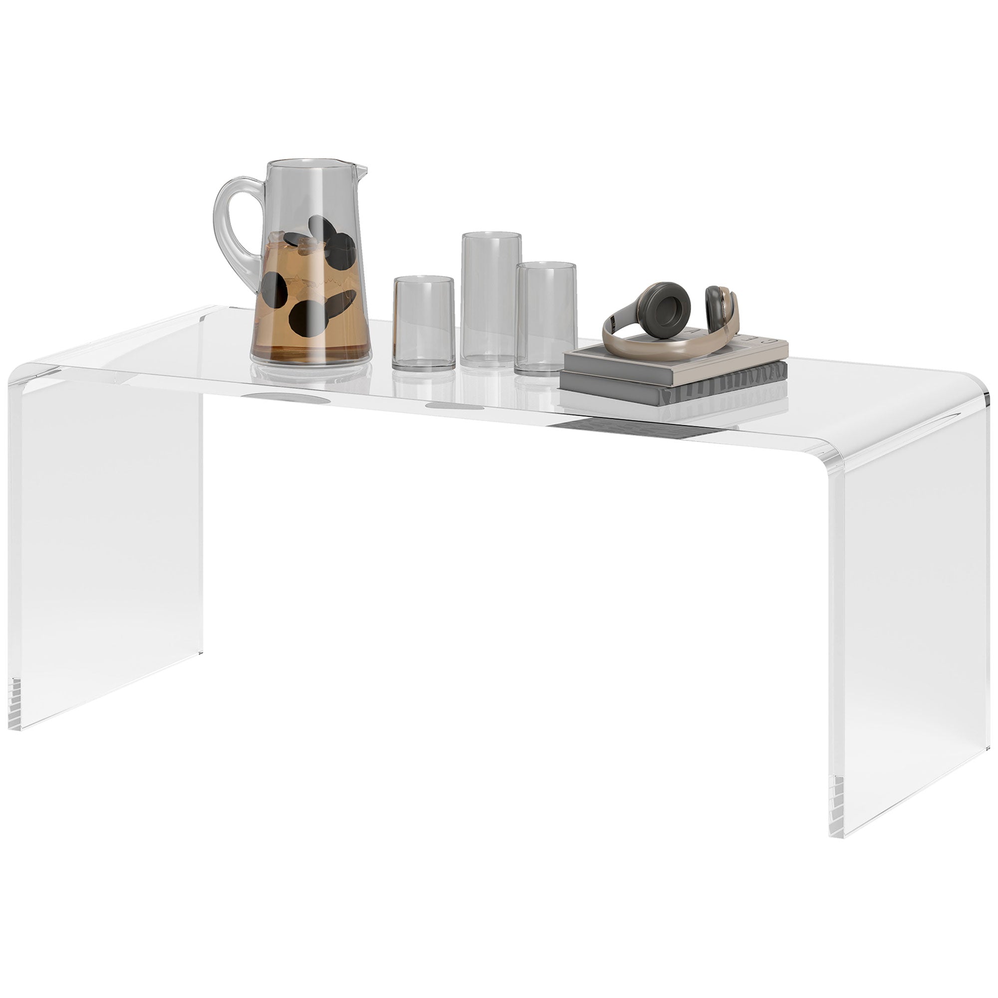 Acrylic Coffee Table 39" Long Rectangle Tea Table for Living Room Clear