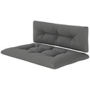 2 Seater Pallet Cushions Outdoor 3.9" Thick Replacement Cushions - Tufted Design for Garden, Patio, Dark Gray