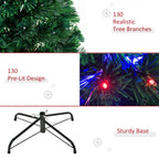 4ft Fiber Optic Artificial Fir Christmas Tree, LED Pre-Lit Holiday Decoration with 130 Lights and Branch Tips