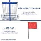 Portable Disc Golf Basket Target with 24-Chain, Travel Bag, Dark Blue
