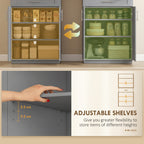 Modern Kitchen Pantry Freestanding Cabinet Cupboard with Doors and Drawer, Adjustable Shelving, Gray