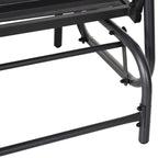 2-Person Outdoor Glider Bench Patio Double Swing Rocking Chair Loveseat w/Power Coated Steel Frame for Backyard Garden Porch, Grey
