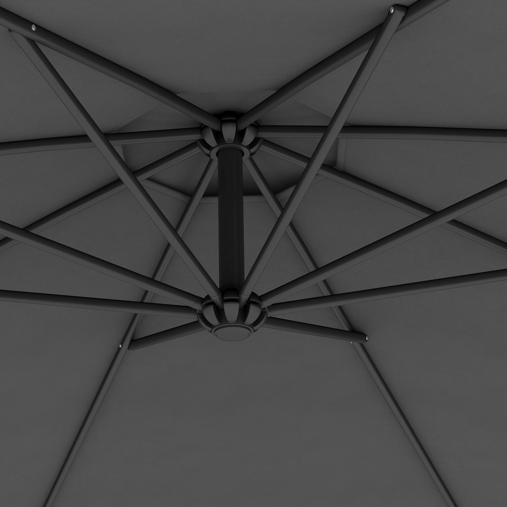 10' Cantilever Tilt Offset Patio Umbrella w/ UV & Water Safe Material & Cross Base (Weight Not Included), Gray