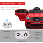 12V Toddler Ride On Car with Remote Control, AMG GLC63S Coupe, Electric Car with 2 Speed, MP3 Player, Light, Horn, Songs, Suspension, Red