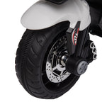 6V Kids Motorcycle, Battery-Operated Mini Electric Motorbike with Forward/Reverse Switch, Horn, White