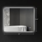 Dimmable Bathroom Mirror with Lights, 37" x 35" Backlit LED Mirror w/ Anti-Fog, Memory & Infinite Color Temperature