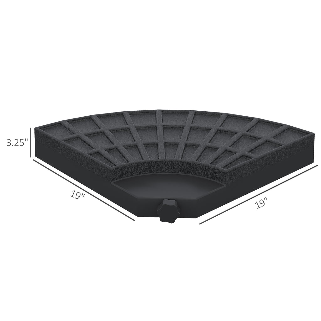 Large 4 Piece Round Fillable Weighted Offset Market Patio Umbrella Base
