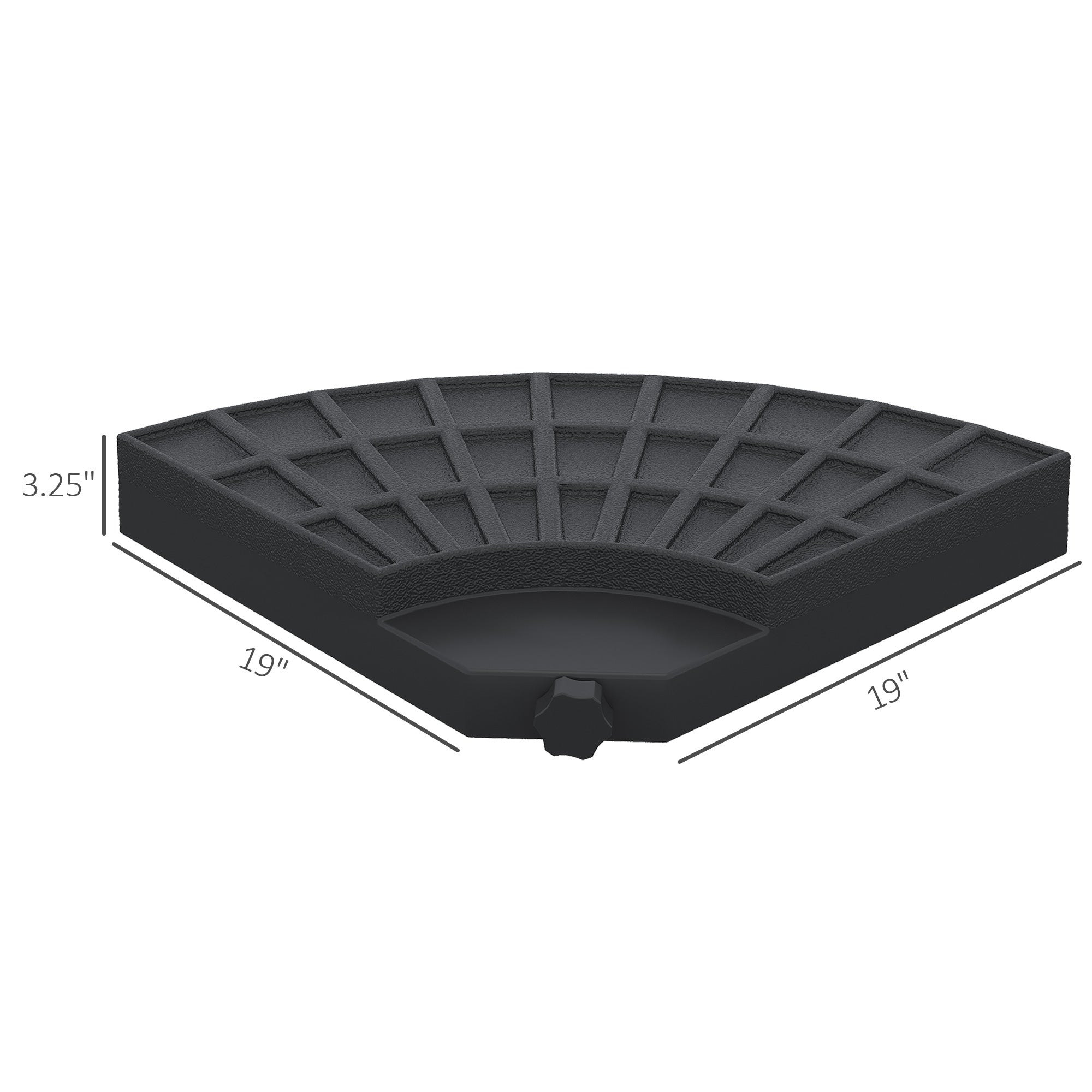 Large 4 Piece Round Fillable Weighted Offset Market Patio Umbrella Base
