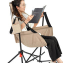 2-Pack Hammock Camping Chair with Adjustable Back and Pillow, Folding Rocking Chair with Cup Holder, Carry Bag, 38" L x 35" W x 42" H, Khaki
