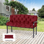 59" x 38" Tufted Bench Cushion for Outdoor Furniture, 3-Seater Replacement for Swing Chair, Patio Sofa/Couch, Wine Red