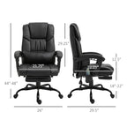 Massage Office Chair with 6 Vibrating Points, High Back Reclining Office Chair with Footrest and Remote, Black