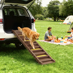 Dog Stairs for Car Truck SUV, Foldable Dog Ramp for Large Medium Small Dogs, Brown