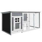 63" Chicken Coop Wooden Chicken House Rabbit Hutch Poultry Cage Hen Pen Backyard PC Roof with Run Box