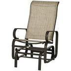 Gliding Lounger Chair, Single Rocker with Lightweight Metal & Mesh Construction, Tan