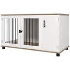 Dog Crate Furniture Side End Table Indoor w/ Storage, Double Doors