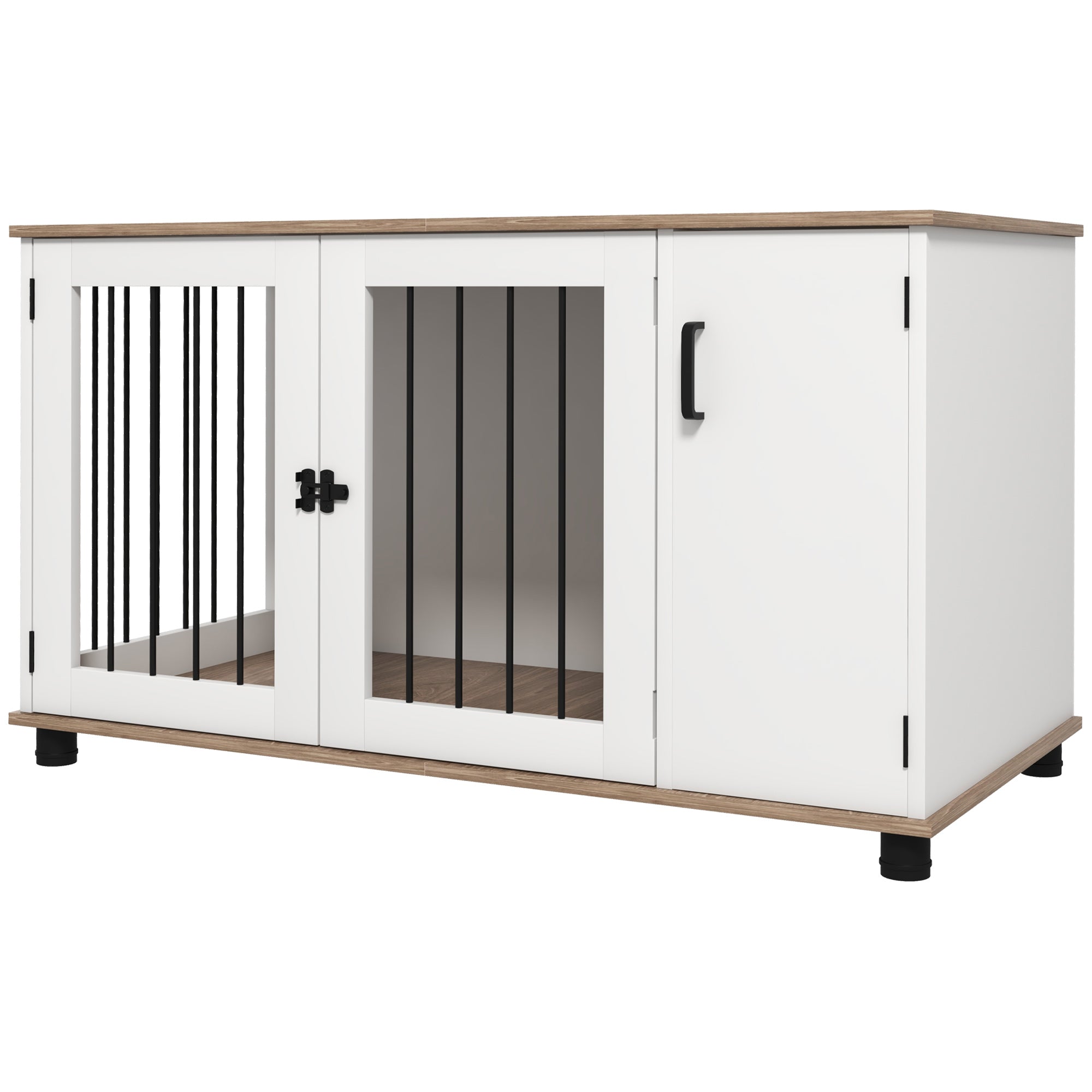 Dog Crate Furniture Side End Table Indoor w/ Storage, Double Doors